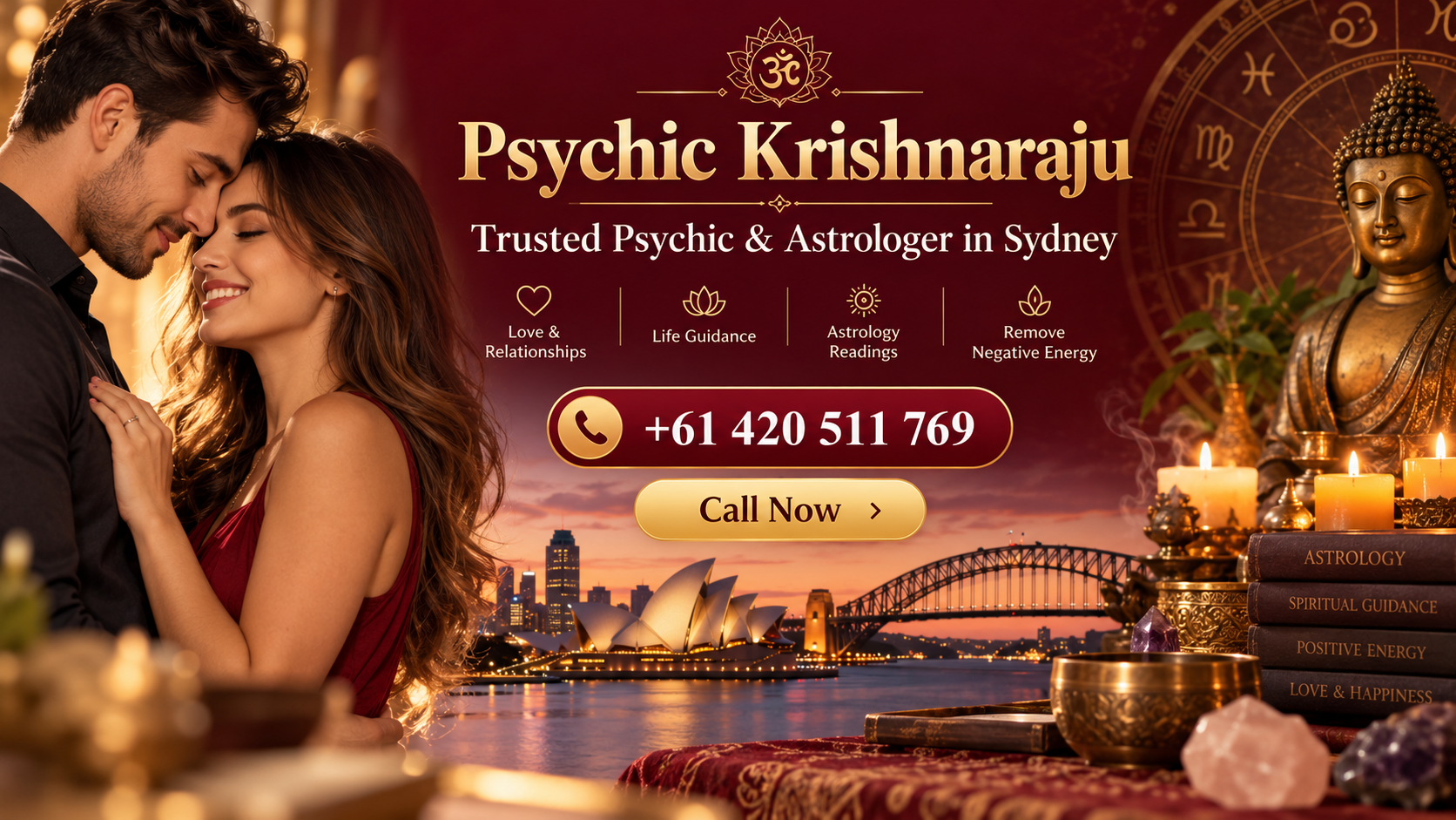 Psychic Krishnaraju hero banner in Sydney